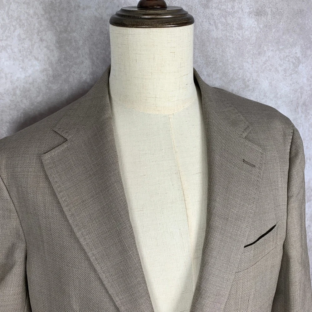 Spier & Mackay Blazer Jacket Men 46R Brown Sport Coat Unlined Lanificio Wool